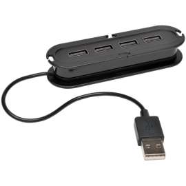 Tripp Lite 4-Port USB 2.0 Hi-Speed Ultra-Mini Hub w/ Cable Compact Mobile, USB, 4 USB Port(s), 4 USB 2.0 Port(s)