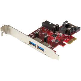 StarTech.com 4 Port PCI Express USB 3.0 Card, 5Gbps, 2 External & 2 Internal (IDC), SATA Power, Add front or rear panel USB 3.0 ports to your computer case using USB 3.0 motherboard-style headers