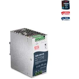 TRENDnet 240W Single Output Industrial DIN-Rail Power Supply, Extreme Operating Temp Range -25 to 70 C(-13 to 158 F) Built-in Active PFC, Passive Cooling, DIN-Rail Mount, Silver, TI-S24048, DIN Rail 48V 240W Power Supply for TI-PG80