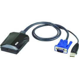 Aten Technologies ATEN USB/VGA Video/Data Transfer Cable-TAA Compliant - USB/VGA Video/Data Transfer Cable for Notebook, Server, KVM Switch, Desktop Computer - First End: 1 x USB 2.0 Type A - Male, 1 x 15-pin HD-15 - Male - Second End: 1 x Mini USB