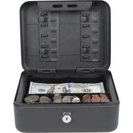 Royal Sovereign Compact Cash Box (RSCB-100) - 1 Bill - 3 Coin - 0 Media Slot - 2 Lock Position - Steel - 3.5" Height x 7.9" Width x 6.5" Depth