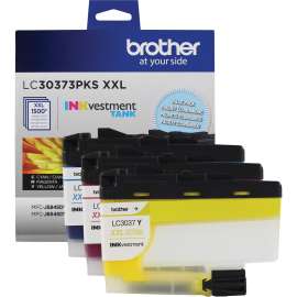 Brother Genuine LC30373PKS 3-Pack Super High-yield INKvestment Tank Cartridges; includes 1 cartridge each of Cyan, Magenta & Yellow, 1500 Pages