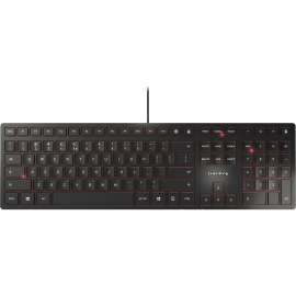 CHERRY KC 6000 SLIM Black Wired Keyboard, Full Size Ultra Flat Design- Status LEDs, Durable Key Legends