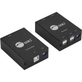 SIIG 4-Port USB 2.0 Extender - 1 x Network (RJ-45) - 4 x USB - 262.47 ft Extended Range - Metal - Black - TAA Compliant