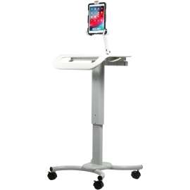 Cta Digital Inc. CTA Digital Height-Adjustable Rolling Security Medical Workstation Cart for 7-14 Inch Tablets - 4 Casters - 22" Width x 19" Depth x 52" Height