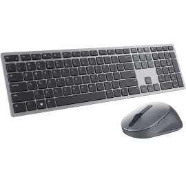 Dell Premier Multi-Device Wireless Keyboard And Mouse KM7321W, USB Wireless Bluetooth/RF, Titan Gray, USB Wireless Bluetooth/RF Mouse, Optical