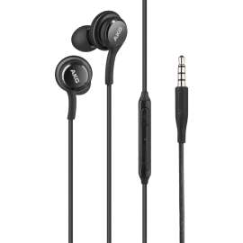 4XEM 3.5mm AKG Earphones with Mic and Volume Control (Black), Mini-phone (3.5mm), Wired, Earbud, In-ear