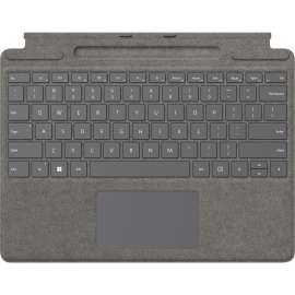 Microsoft Signature Keyboard/Cover Case for 13" Microsoft Surface Pro 8, Surface Pro X Tablet - Platinum - Alcantara Exterior Material - 8.9" Height x 11.4" Width x 0.2" Depth - 1 Pack