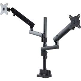 StarTech.com Desk Mount Dual Monitor Arm, Height Adjustable Full Motion Monitor Mount for 2x VESA Displays up to 32"/17lb, Stackable Arms, VESA 75x75/100x100mm desk mount dual monitor arm for 2x 32 inch (16:9) displays (17.6lb each), Clamp/Grommet; Detach