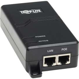 Tripp Lite Gigabit PoE+ Midspan Active Injector, IEEE 802.3at/802.3af, 30W, 1 Port, International Power Cords, 120 V AC, 230 V AC Input, 53 V DC Output, RJ-45 Input Port(s)