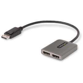 StarTech.com 2-Port DisplayPort MST Hub, Dual 4K 60Hz, DP 1.4 Multi-Monitor Video Adapter, 1ft Built-in Cable, USB Powered, Windows Only, DisplayPort to Dual-DP MST Hub for 2x 4K 60Hz displays; Discrete GPUs/11th gen and up Intel Processors w/ DP 1.4 requ