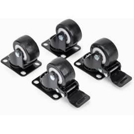 Rocstor Heavy Duty Casters for Racks/Cabinets/Enclosures, Set of 4 Universal M6 2-inch Caster Wheels Kit, 2 Wheels Locking, 50x73mm Pattern Casters, Swivel, Set of 4 replacement casters (M6 2-inch) for server rack