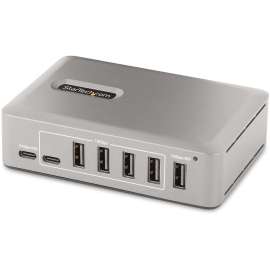 StarTech.com 10-Port USB-C Hub, 8x USB-A + 2x USB-C, Self-Powered w/ 65W Power Supply, USB 3.1 10Gbps Desktop/Laptop USB Hub w/ Charging, 10-Port Multiport USB 3.2 Gen 2 (10Gbps) Type-C expansion hub for laptop/desktops (8x USB-A/2x USB-C), Self-powered w