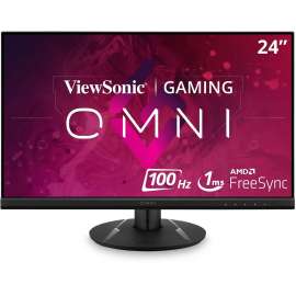 ViewSonic OMNI VX2416 24 Inch 1080p 1ms 100Hz Gaming Monitor with IPS Panel, AMD FreeSync, Eye Care, HDMI and DisplayPort, 24" OMNI Gaming Monitor, Full HD 1920 x 1080p Resolution, IPS Technology, 16.7 Million Colors