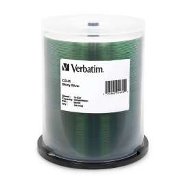 Verbatim CD-R 700MB 52X Shiny Silver Silk Screen Printable, 100pk Spindle, 700MB, 100 Pack