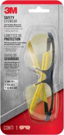 3M Anti-Fog Classic/Sleek Safety Glasses Amber Lens Black/Yellow Frame 1 pc