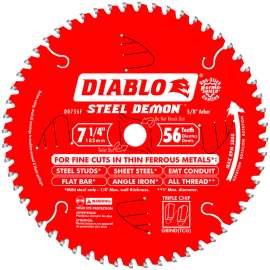 Diablo Steel Demon 7-1/4 in. D X 5/8 in. TiCo Hi-Density Carbide Circular Saw Blade 56 teeth 1 pk