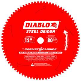Diablo Steel Demon 12 in. D X 1 in. Cermet Cermet Carbide Circular Saw Blade 80 teeth 1 pk