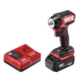 SKIL 20V PWR CORE 20 3/8 in. Cordless Brushless Compact Impact Wrench Kit (Battery & Charger)