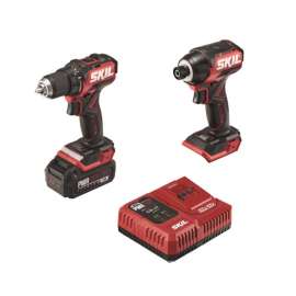 SKIL 20V PWR Core 20 Compact Cordless Brushless 2 Tool Compact Drill and Impact Driver Kit