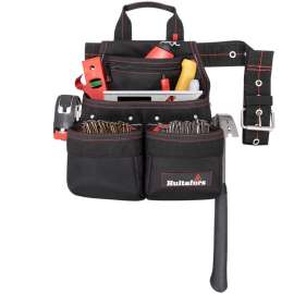 CLC Hultafors Work Gear Ballistic Polyester Tool and Nail Bag with Belt Black/Red