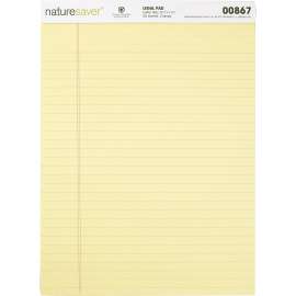 Nature Saver 100% Recycled Canary Legal Ruled Pad
