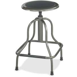 Diesel Industrial Stool, 27" Seat Height, Supports up to 250 lbs., Pewter Seat/Pewter Back, Pewter Base