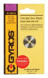 Gyros Tools 3/4 in. D X 1/8 in. Coarse Steel Circular Saw Blade 36 teeth 1 pk
