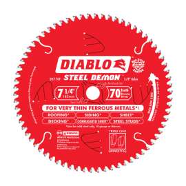 Diablo Steel Demon 7-1/4 in. D X 5/8 in. Carbide Circular Saw Blade 70 teeth 1 pc