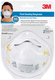 3M N95 Paint Sanding Disposable Particulate Respirator White S 2 pk