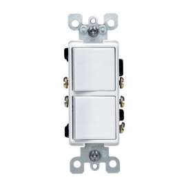 Leviton Decora 15 amps Single Pole 3-Way/Combination Duplex Combination Switch White 1 pk