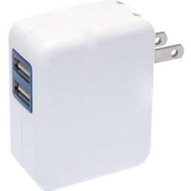 4XEM 2 Port USB Wall Charger, 120 V AC, 230 V AC Input, 5 V DC/2.10 A Output