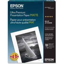 Epson Ultra Premium Matte Presentation Paper, 104 Brightness, 94% Opacity, Letter, 8 1/2" x 11"