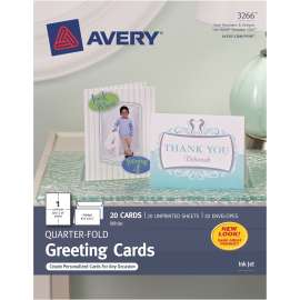 Avery Personal Creation White Quarter-Fold Cards