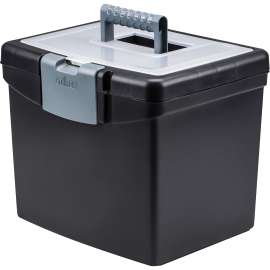 Storex Portable File Box w/Large Organizer Top