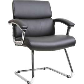 Lorell Sled Base Leather Guest Chair - Black