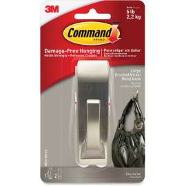 3M Command Strips 5 lb. Brushed Nickel Hook