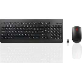 Lenovo Essential Wireless Keyboard and Mouse Combo, US English 103P, USB Wireless RF, English (US), Black