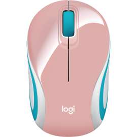 Logitech Wireless Mini Mouse M187 Ultra Portable, 2.4 GHz with USB Receiver, 1000 DPI Optical Tracking, 3-Buttons, PC / Mac / Laptop - Blossom - Optical - Wireless - Radio Frequency - 2.40 GHz - Blossom - USB - 1000 dpi - Scroll Wheel - 3 Button(s)