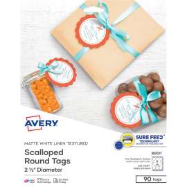 Avery® Textured Round Scallop Tags