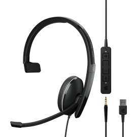 EPOS ADAPT 135T USB II - Mono - USB, Mini-phone (3.5mm) - Wired - On-ear - Monaural - Ear-cup - 7.60 ft Cable - Noise Canceling