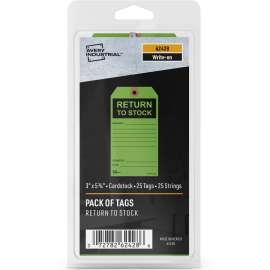 Avery® RETURN TO STOCK Preprinted Inventory Tags, 25/Pack