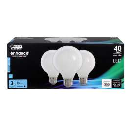 Feit Electric Enhance G25 E26 (Medium) Filament LED Bulb Daylight 40 Watt Equivalence 3 pk