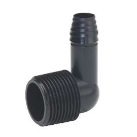 BK Products 1/2 in. Barb each X 3/4 in. D MPT Poly Elbow 1 pk