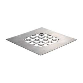 Danco 4-1/4 in. Brushed Nickel Square Stainless Steel Drain Cover