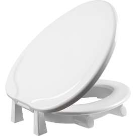 Bemis Elongated White Plastic Toilet Seat