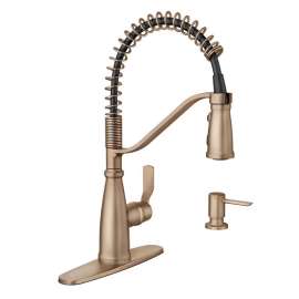Moen Nolia One Handle Bronzed Gold Pull-Down Kitchen Faucet