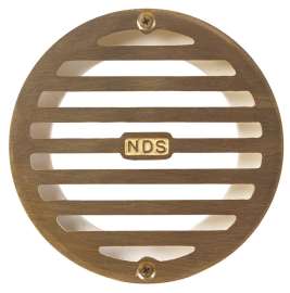 NDS 4 in. Satin Round Brass Drain Grate
