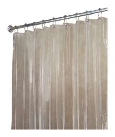 iDesign 72 in. H X 96 in. W Clear Solid Shower Curtain Liner Vinyl