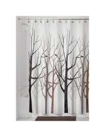 iDesign 72 in. H X 72 in. W Multicolored Bare Trees Shower Curtain Polyester